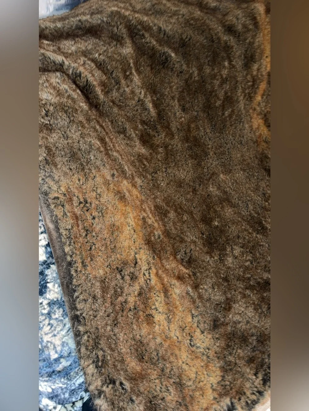 Restoration Hardware Dark Brown Faux Fur Throw